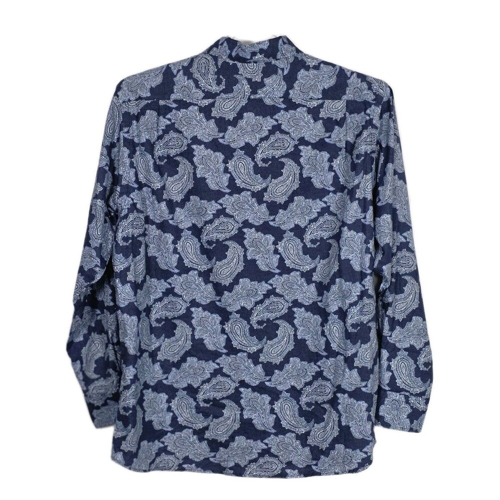 Daniel Cremieux Classics Men's Large Blue Paisley Long Sleeve Button Up Shirt - Picture 5 of 7